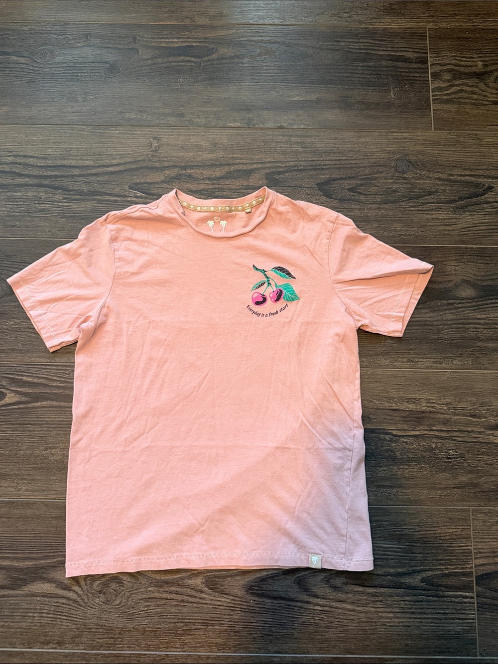 Free planet 100% cotton Tee Young Men Cherry Graphic M Everyday is a Fresh start